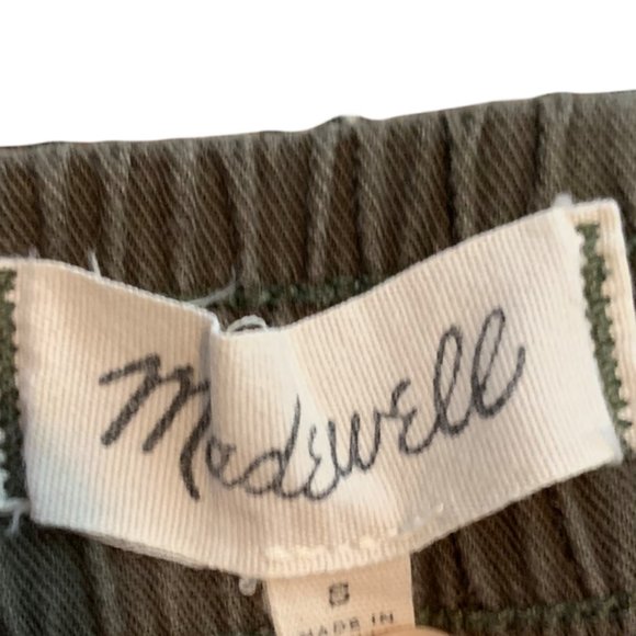 MADEWELL Hunter Green SO SOFT Cotton Side Tie Elastic Waist Shorts-Size Small - Picture 9 of 11